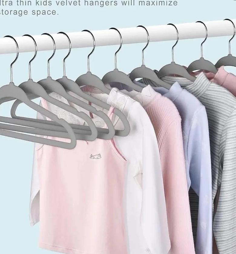 Kids velvet cloth hangers 10pcs image