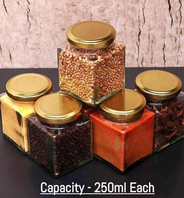 3 Piece Square Milly Glass Jars And Storage Containers image