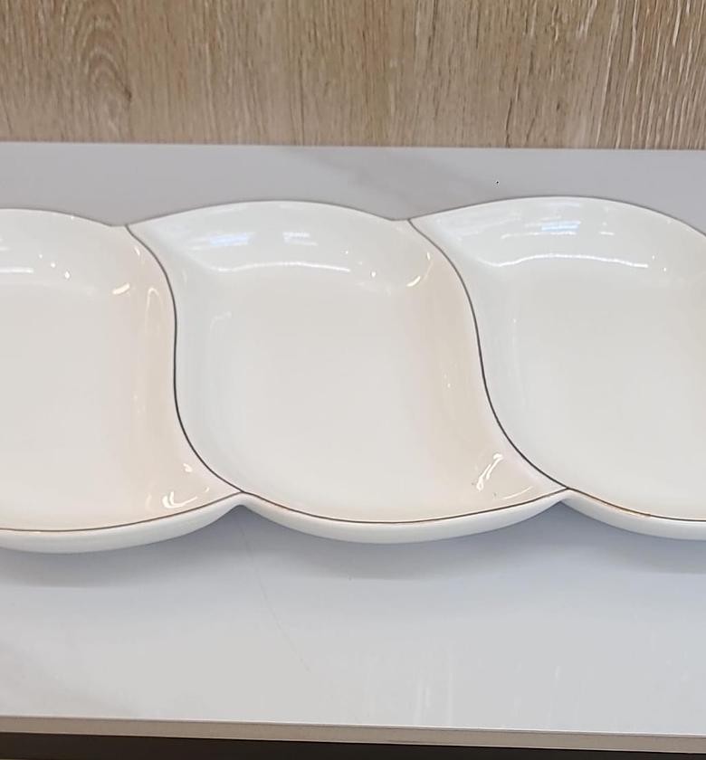 3 compartment serving dish image