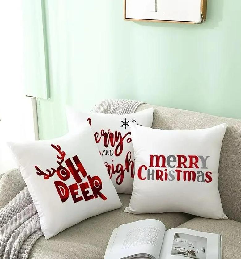 Festive Cheer Christmas Message Cushion Cover Set image