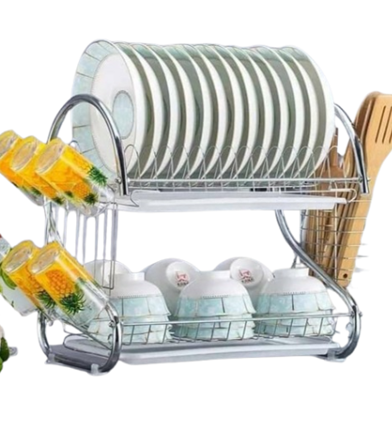 Dish Rack. 2-Tier Stainless Steel Dish Rack.  image