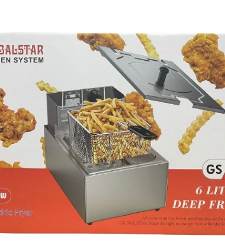 Deep Fryer. Globalstar 6LSingle Deep Fryer Perfect Kitchen Appliance For Anyone Who Loves To Cook And Fry Food. It Has A Large 6L Capacity Which Allows You To Fry A Large Amount Of Food At Once image