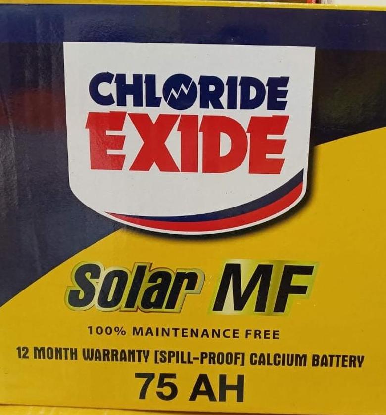 Chloride Exide Solar MF 75 AH Battery. image