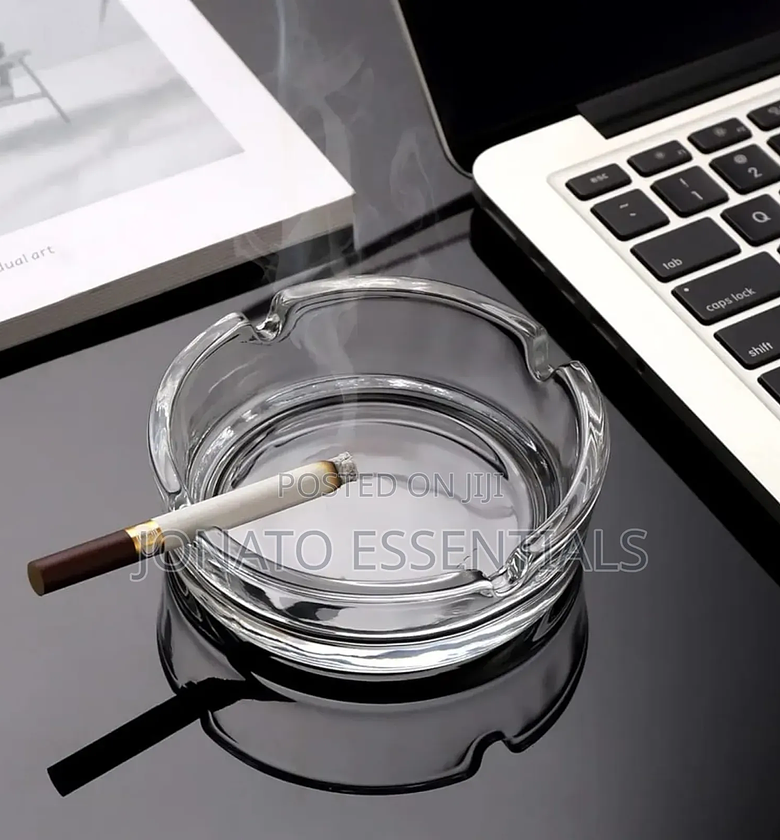 Glass Cigarette Ashtray for Home, Office, Bars. Heavy Duty image
