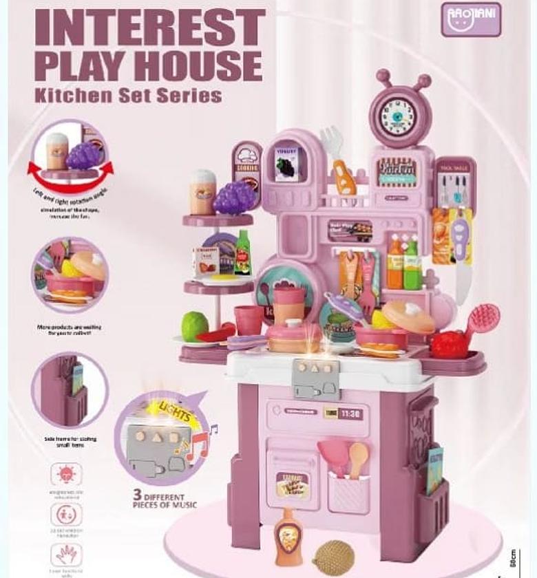 56pcs Playhouse  Kitchen With Melody And Lights image
