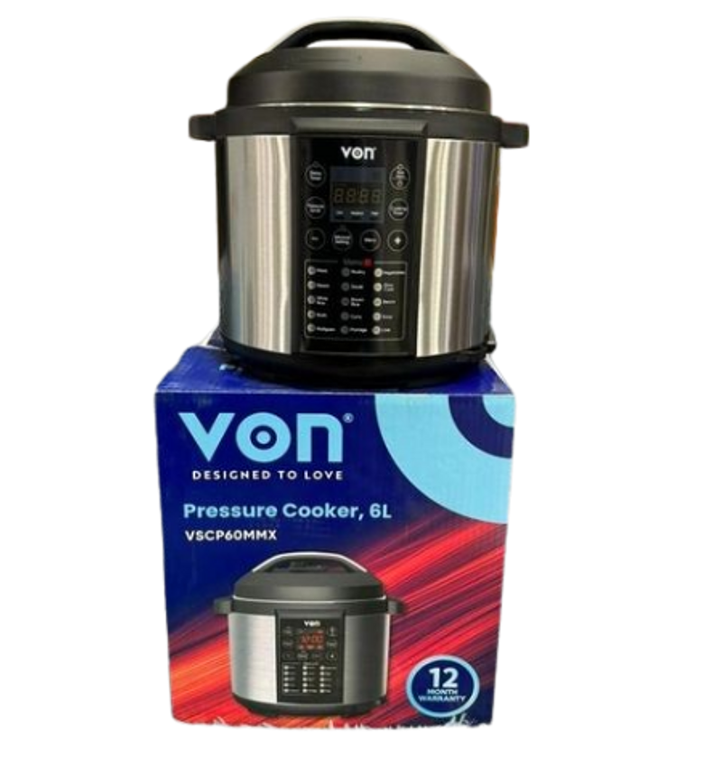 VON 6 LITRES ELECTRIC PRESSURE COOKER,15 PRESET MENU,NON STICK INNER POT,1 YEAR WARRANTY image