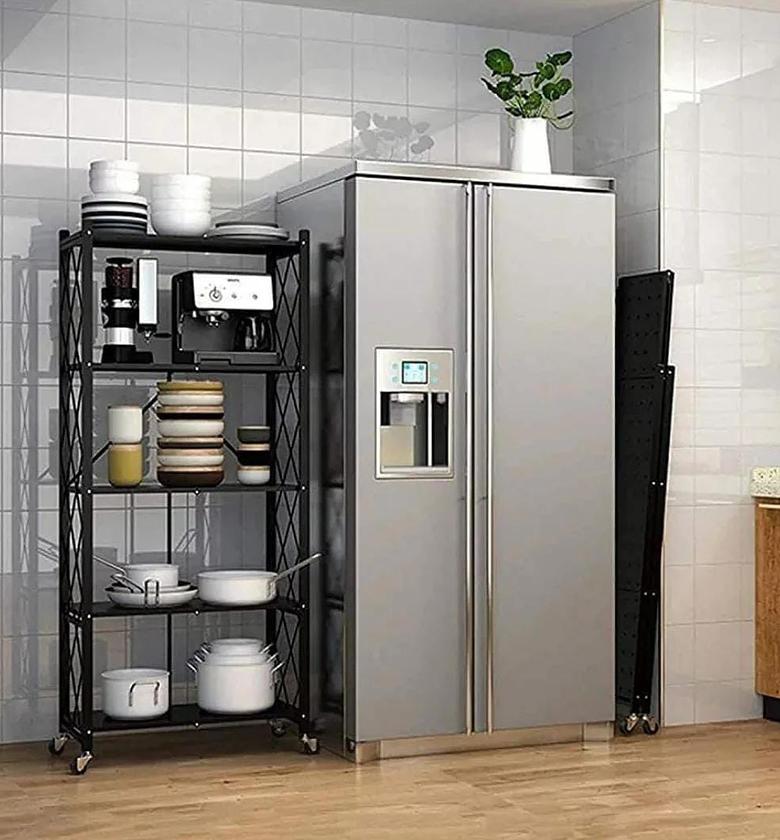 5-Tier Folding Shelf with Wheels image