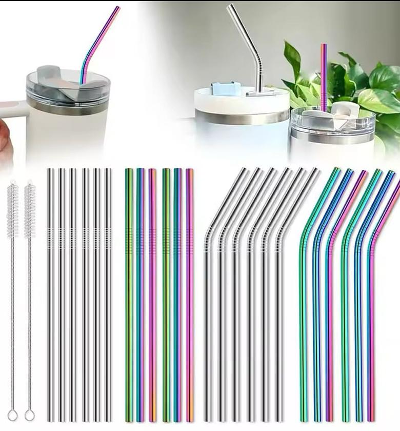 10pcs Straw set plus 2 cleaning brushes  image