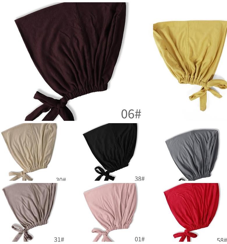  New Soft Modal Muslim Turban Hat Inner Hijab image