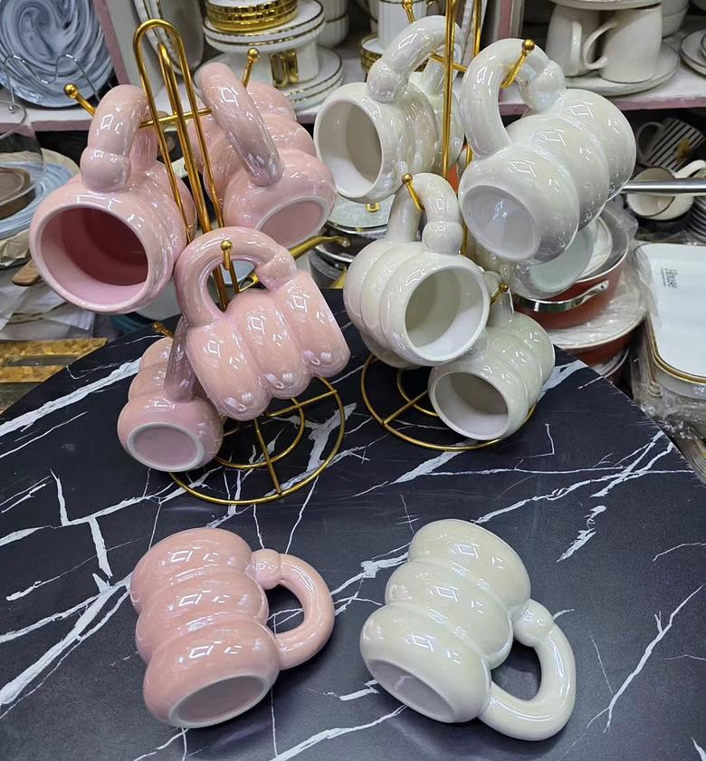 Exquisite Handmade Pearl Glaze Porcelain Mugs (410 ml) image