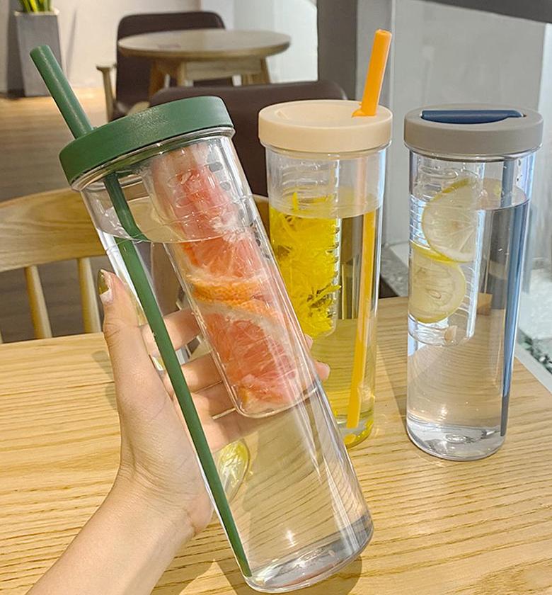 800ml Acrylic Smoothie Tumbler With Foldable Straw image