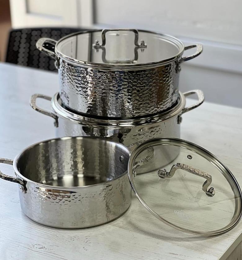 UAKEEN 6PCS Stainless Steel Cookware Set – Premium Triply image