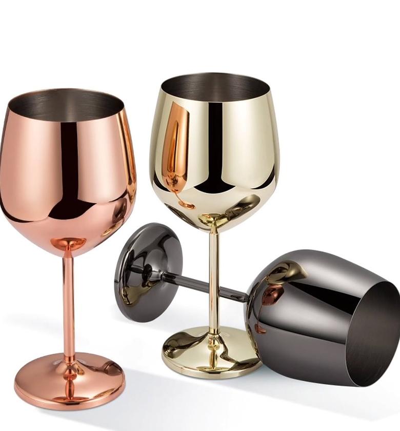 Elegant 2-Piece Stainless Steel Non-Breakable Goblet Set image