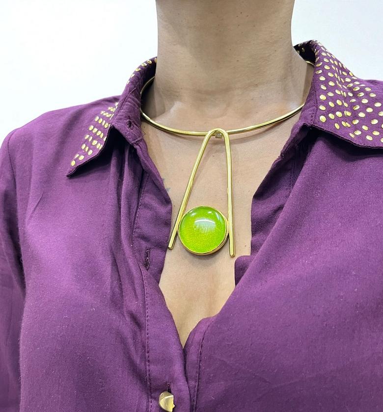 Peridot Brass Choker  image