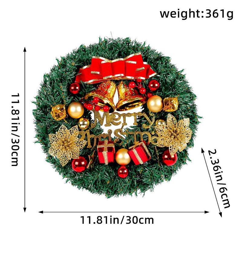 30cm Christmas wreath with lights image