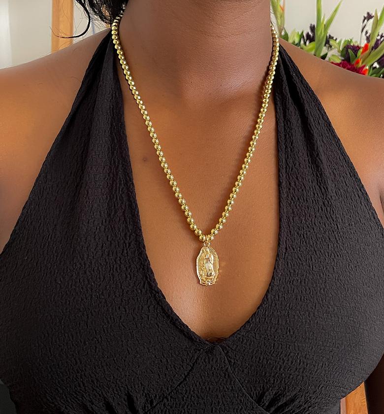 Gold Guadalupe Pendant Necklace image