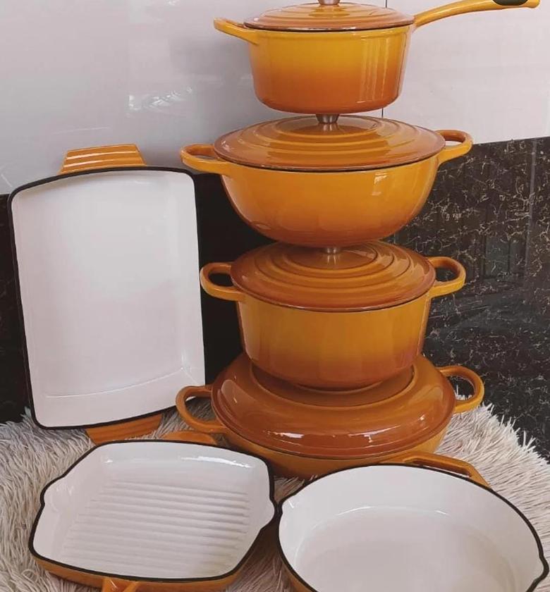 11 pcs Enamel Cast iron cooking pots image