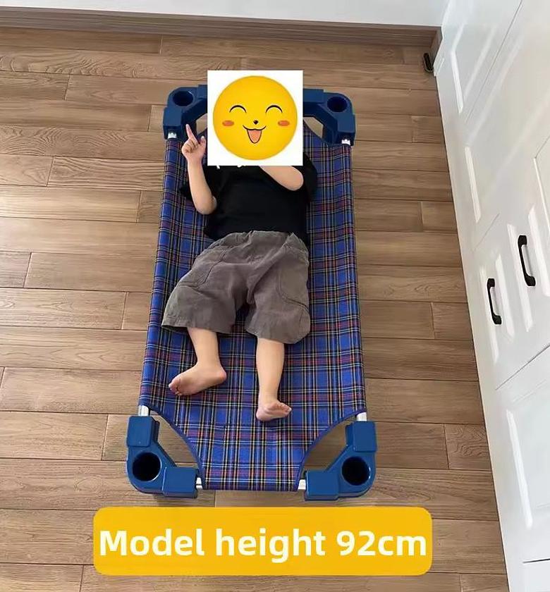 Stackable Kindergarten special plastic canvas bed bed Nursery lunch break bed image