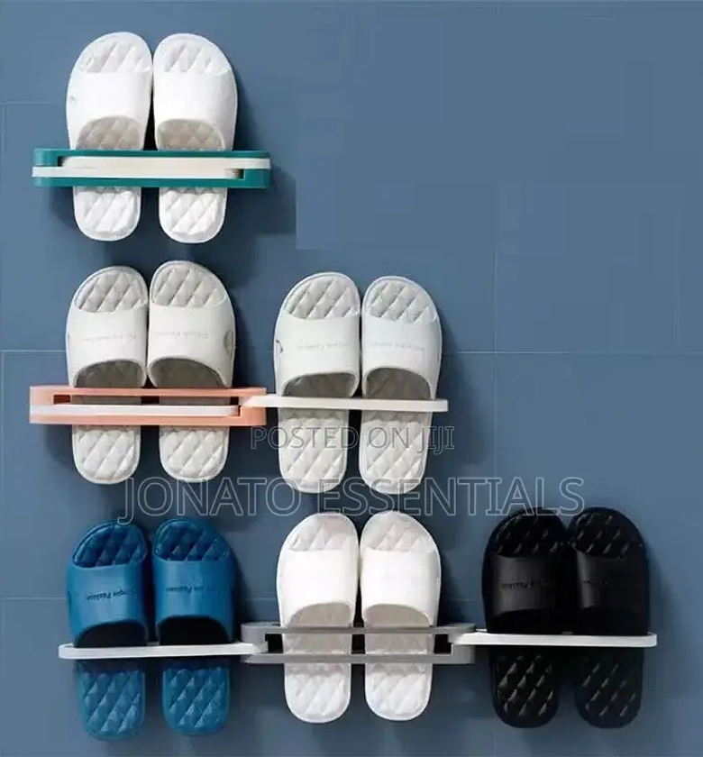 Wall Mounted Bathroom Slippers Shoe Rack image