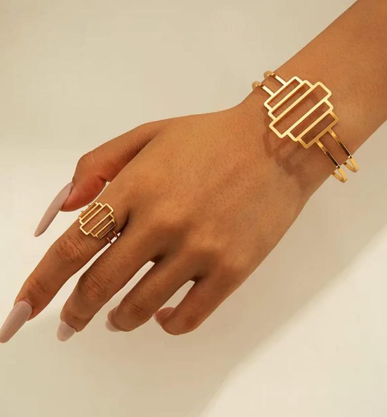 5 rectangle bracelet and ringset image
