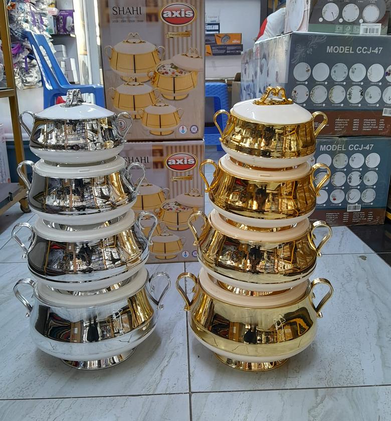 HOTPOT. Shahi 4pcs Insulated Stainless Steel Hotpots Serving Dish Hot Pot Serveware Set Casserole Hotpot ( 1000, 1500, 2500 and 3500ML) image