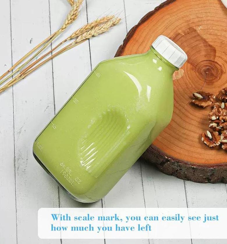 Glass milk jar image