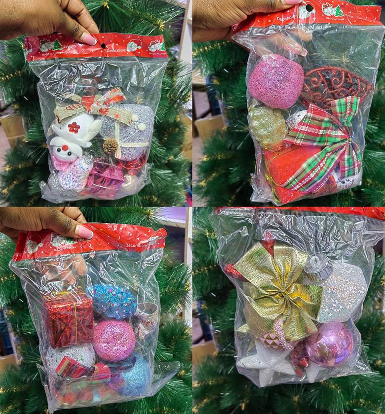 Festive Christmas Ornament Pack Baubles Bows Kenya image