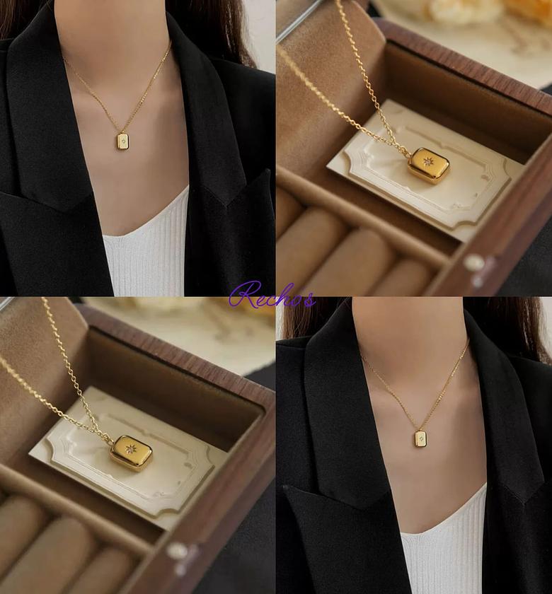 Gold bar necklace image