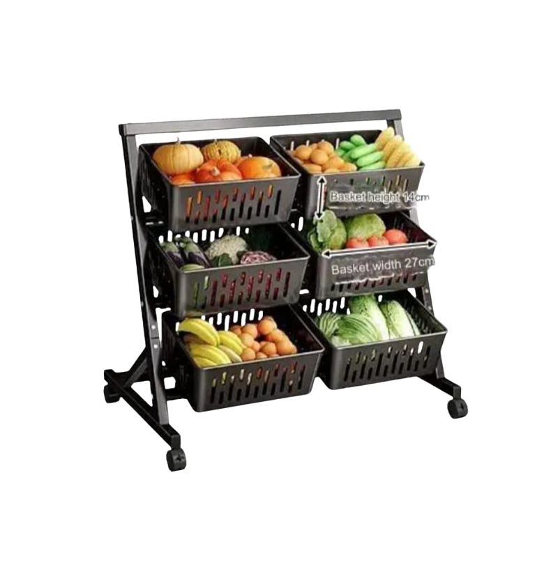 3-Tier Double Multi-Functional Steel Vegetable & Fruit Rack image