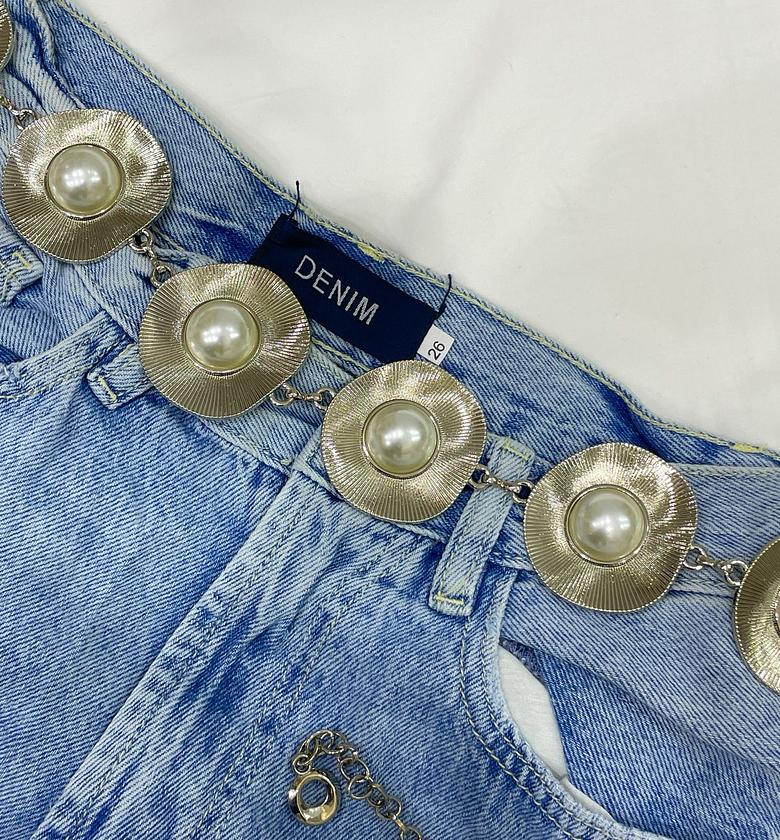 Sunburst Pearl Medallion Chain Belt image