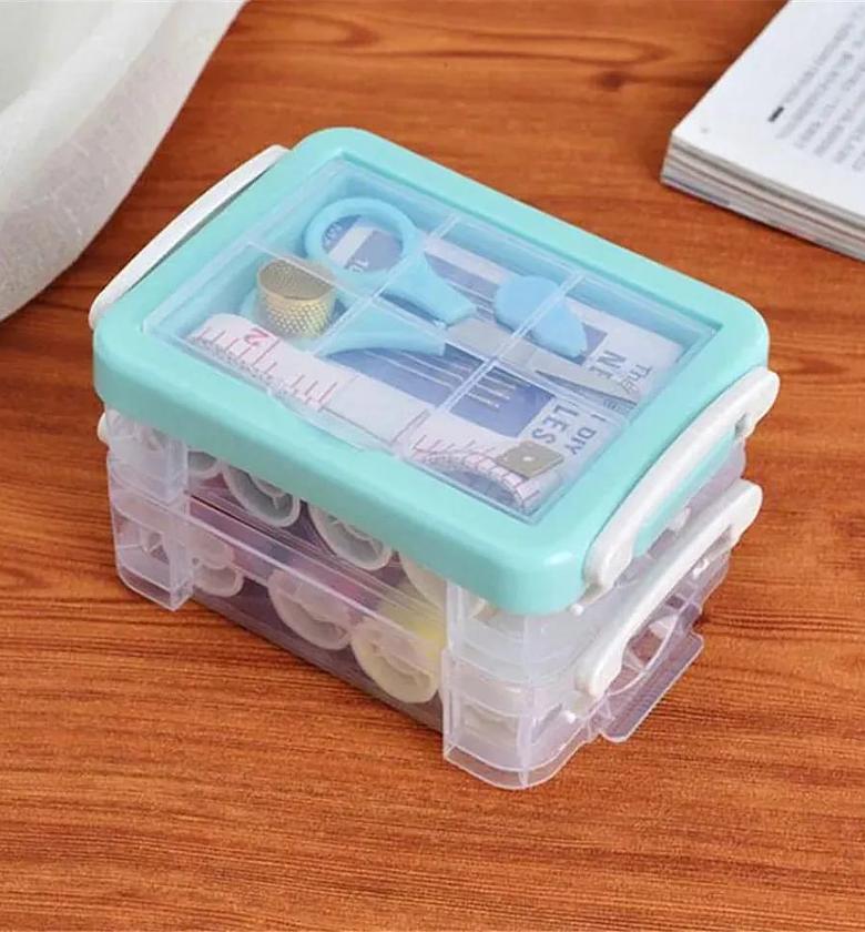 30-Piece Comprehensive Home Sewing Kit with Double-Layer Organized Storage Box image