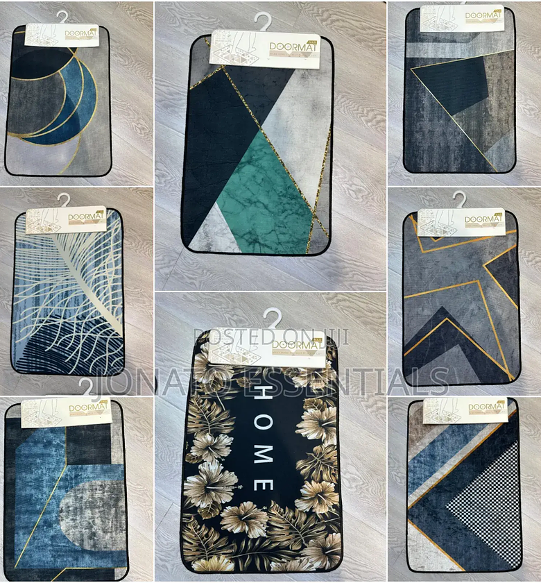 Doormat With Gold Accents - Stylish Non-Slip Entryway Mat image