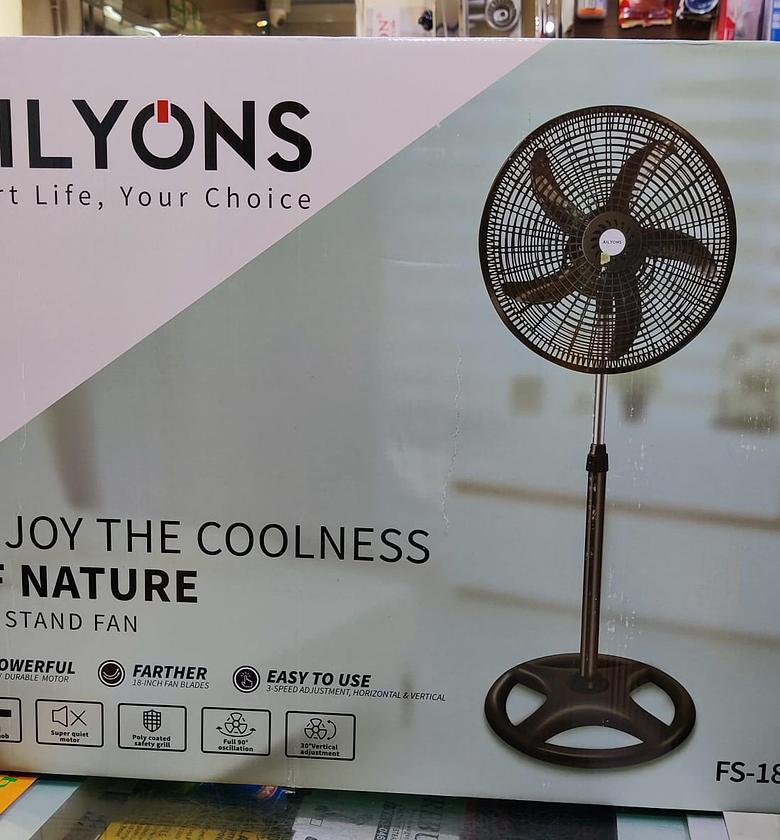 AILYONS 18'' Inch Stand Fans, 3 Speed - Black image