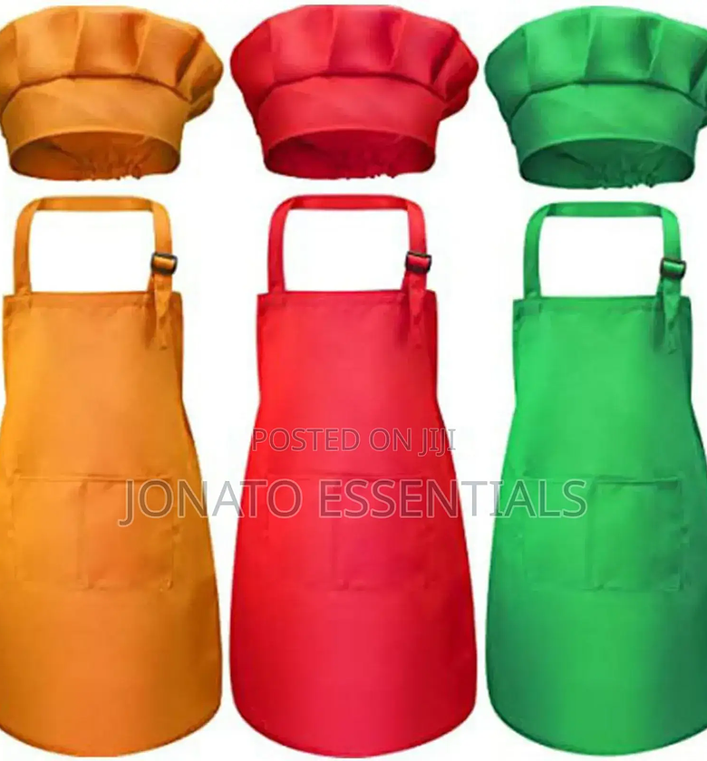 Kids Apron Set With Cap or Hat image