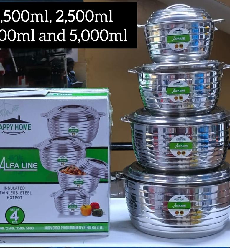 4PCS HAPPY HOME Insulated Stainless Steel Hotpots – Alfa Line image