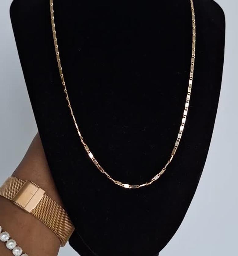 hypollargenic non tarnish and anti fading gold coated necklace image
