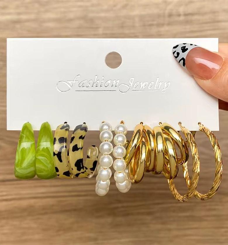 The Animal Print & Gold-Tone Hoop Earring Collection image