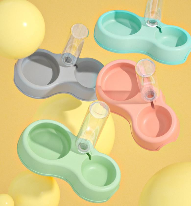 Pet Feeder Bowl With Water Bottle image