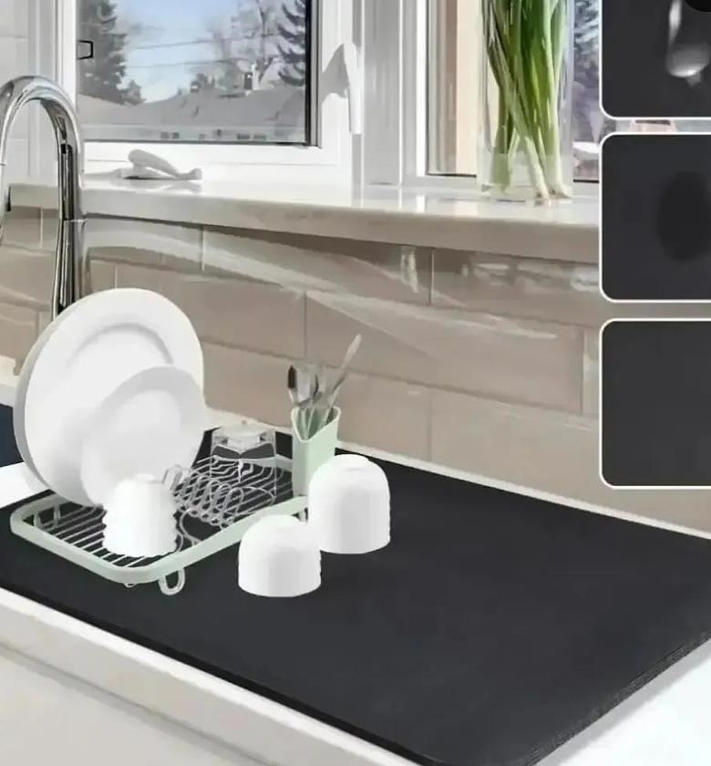Absorbent- Nonslip Drain dish drying mat image