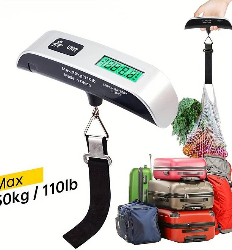50kg Digital Portable Luggage Scale High Precision Travel Weight Scale with Backlit LCD Display for Suitcases & Parcels image