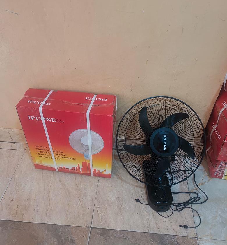 Wall Fan. IPCONE Wall Mounted Fan 16" – 3 Speeds, Adjustable, Powerful Cooling for Home & Office image