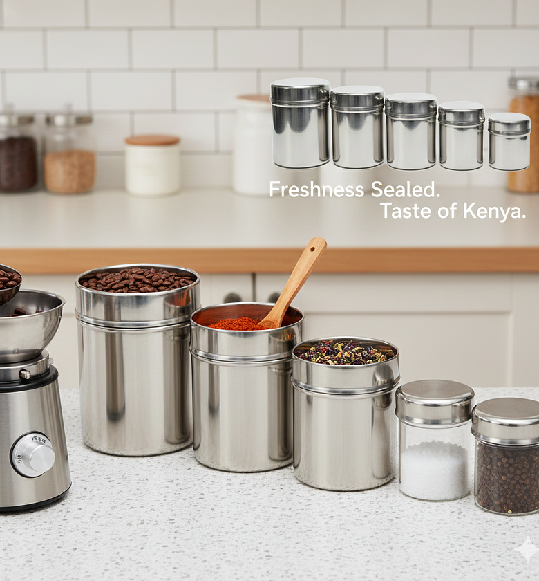 5pc Stainless Steel Canisters and Jars image