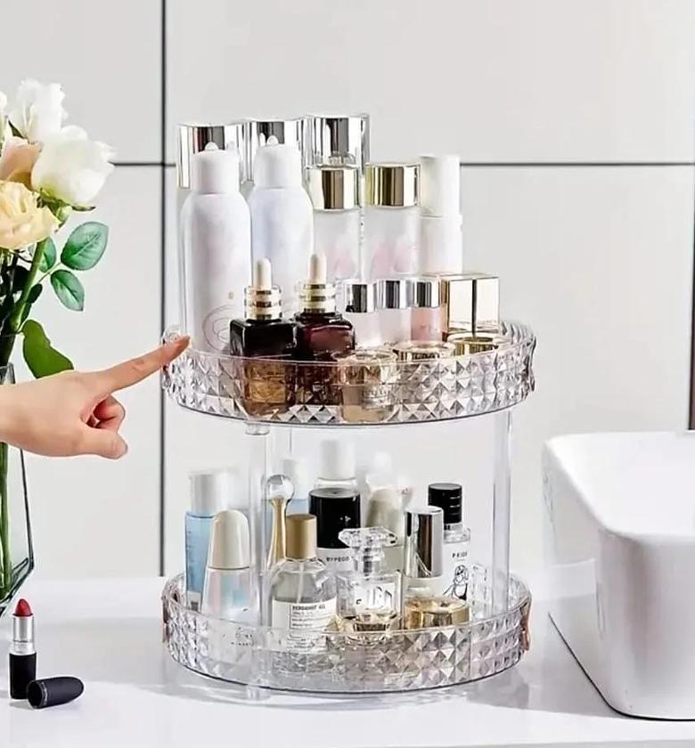 2tier Diamond acrylic rotating organizer  image