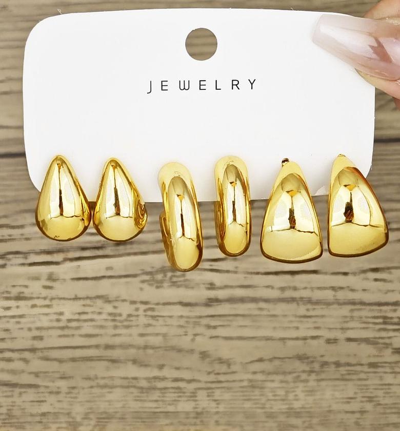 3 piece tear drop earrings set image