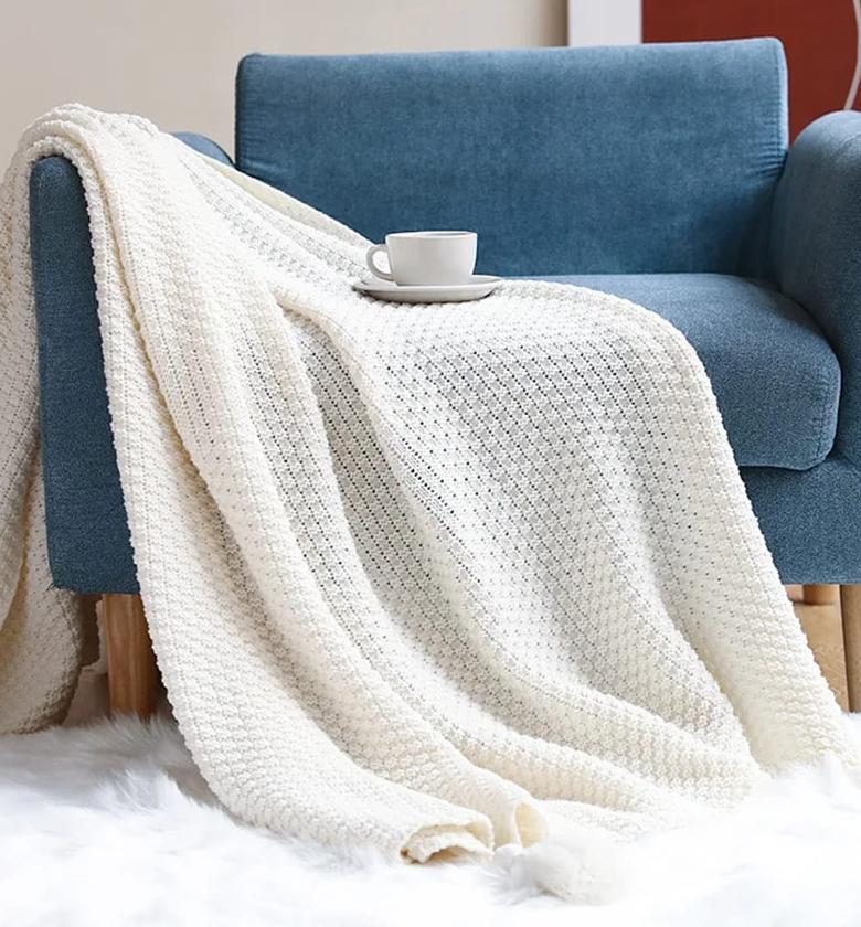 Quality Knitted Throw Blanket – 130cm x 172cm image