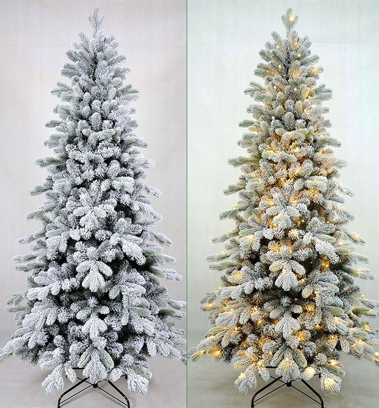 PRELIT PVC SNOW FLOCKED CHRISTMAS TREE  image