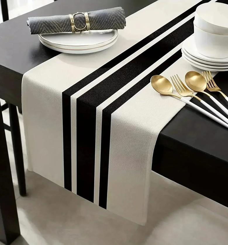 Simple Black And White Plaid Classic Vintage Table Cloth Home  image