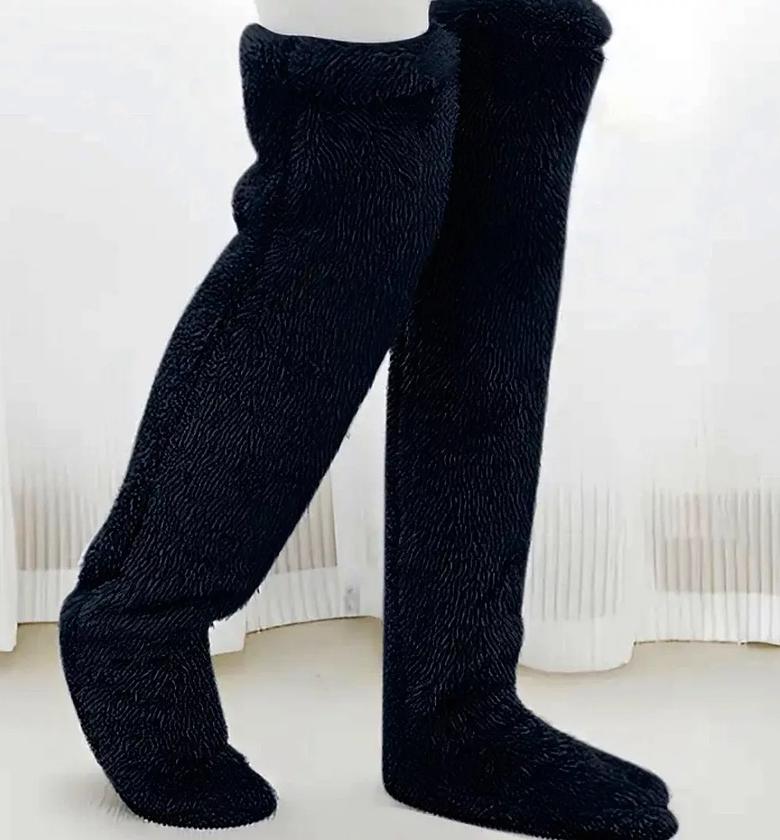 Warm long winter thermal leg warmers image