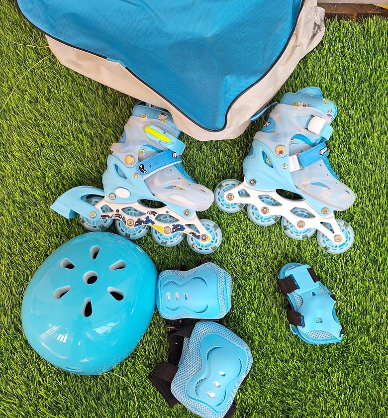 Skates Shoes. Inline roller skates for kids It includes the skates, a helmet, and protective pads (knee and elbow pads SIze 31 to 42 image