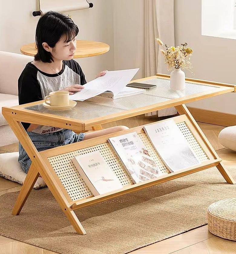 Rattan Coffee Table with Storage Shelf image